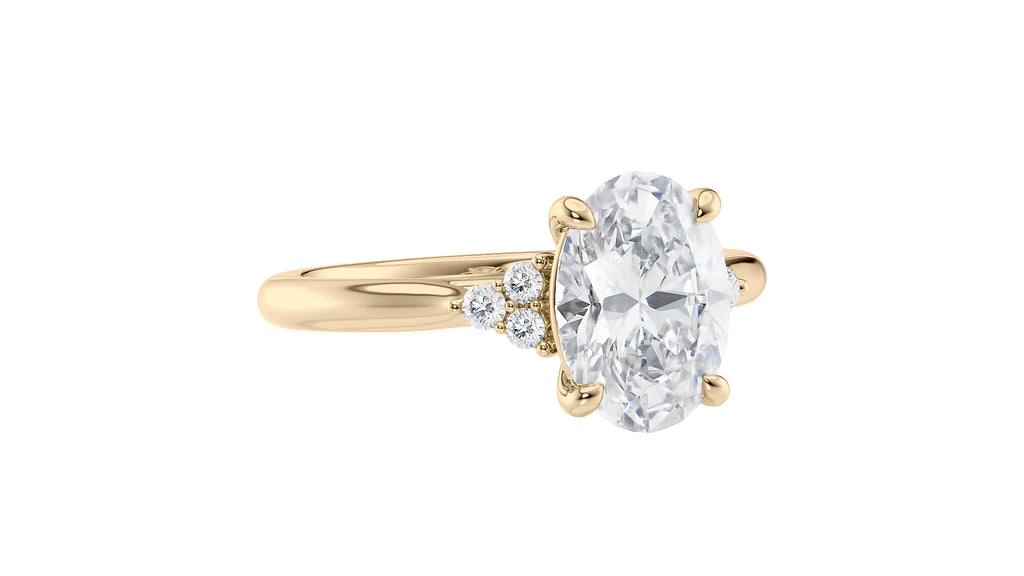 Oval Diamond Engagement Ring Trilogy Side Stones