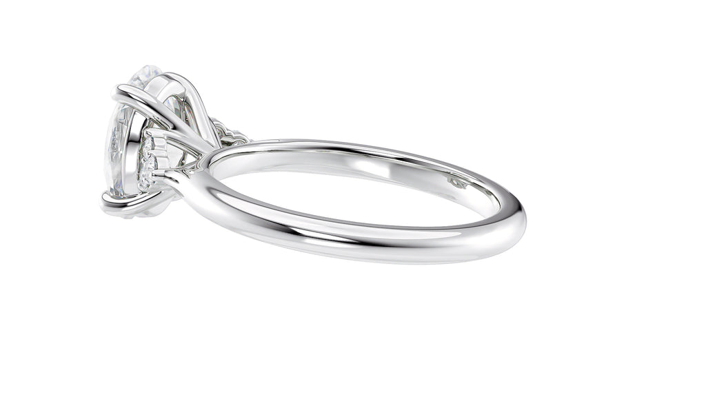 Oval Diamond Engagement Ring Trilogy Side Stones
