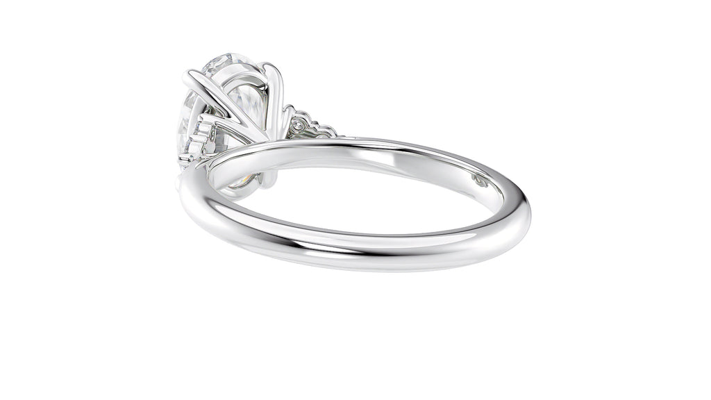 Oval Diamond Engagement Ring Trilogy Side Stones