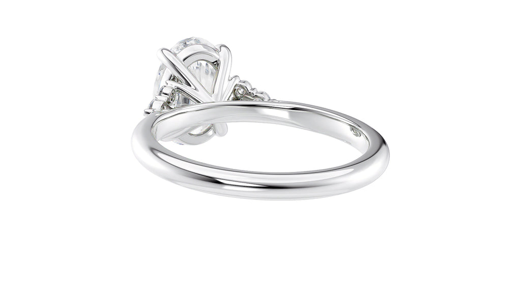 Oval Diamond Engagement Ring Trilogy Side Stones