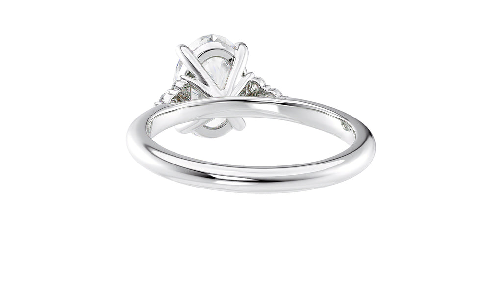 Oval Diamond Engagement Ring Trilogy Side Stones