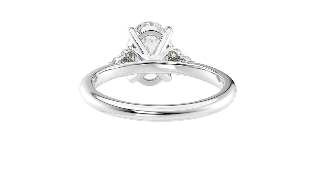 Oval Diamond Engagement Ring Trilogy Side Stones