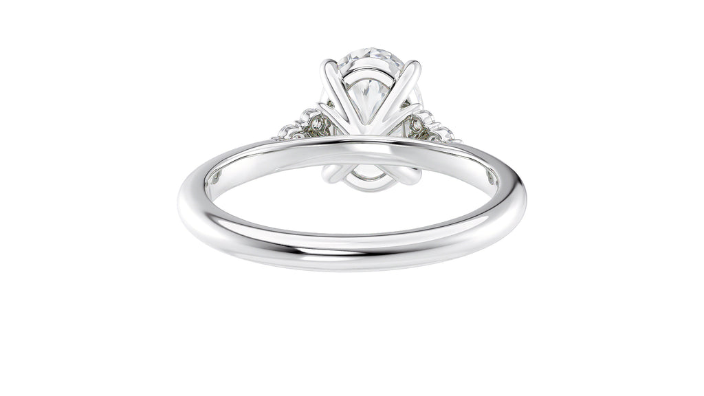 Oval Diamond Engagement Ring Trilogy Side Stones
