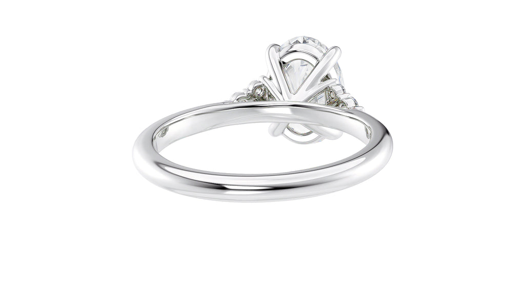 Oval Diamond Engagement Ring Trilogy Side Stones