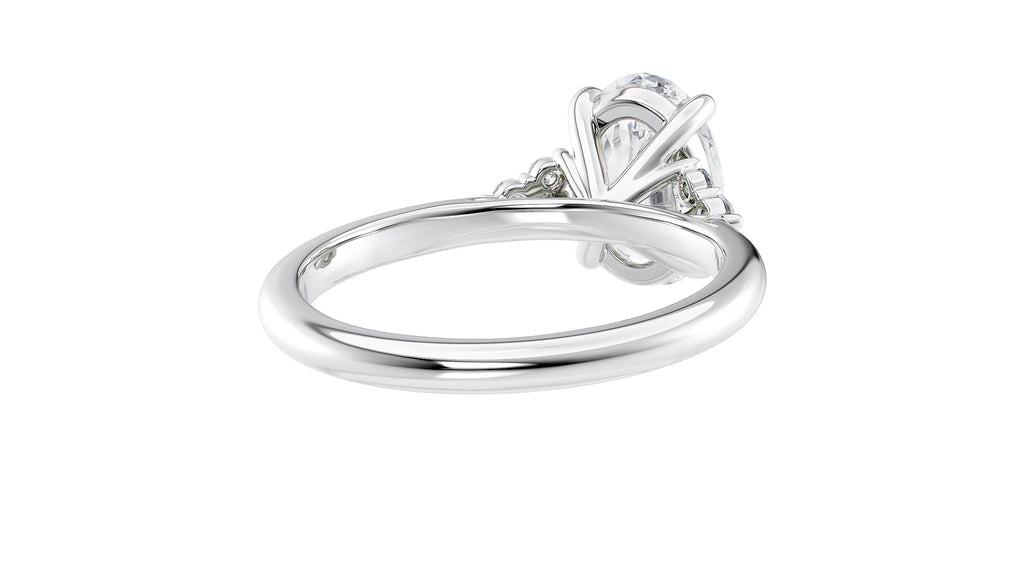 Oval Diamond Engagement Ring Trilogy Side Stones