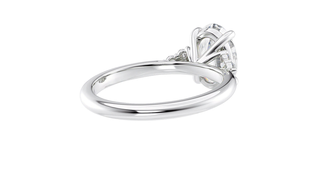 Oval Diamond Engagement Ring Trilogy Side Stones