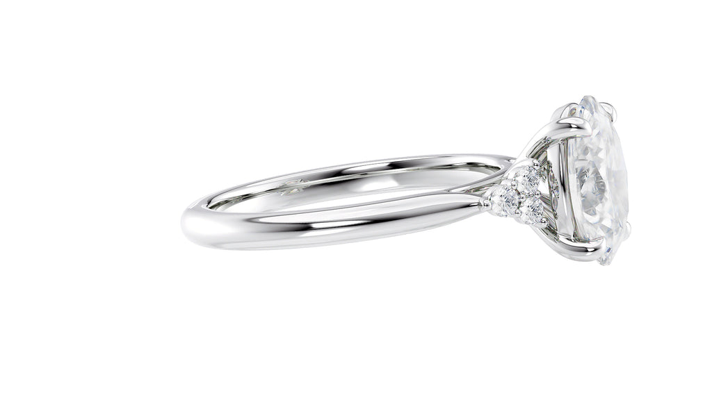 Oval Diamond Engagement Ring Trilogy Side Stones