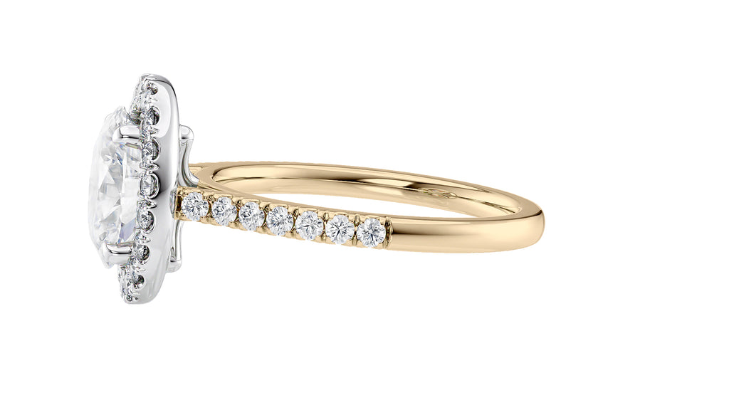Oval Halo Classic Diamond Band Engagement Ring