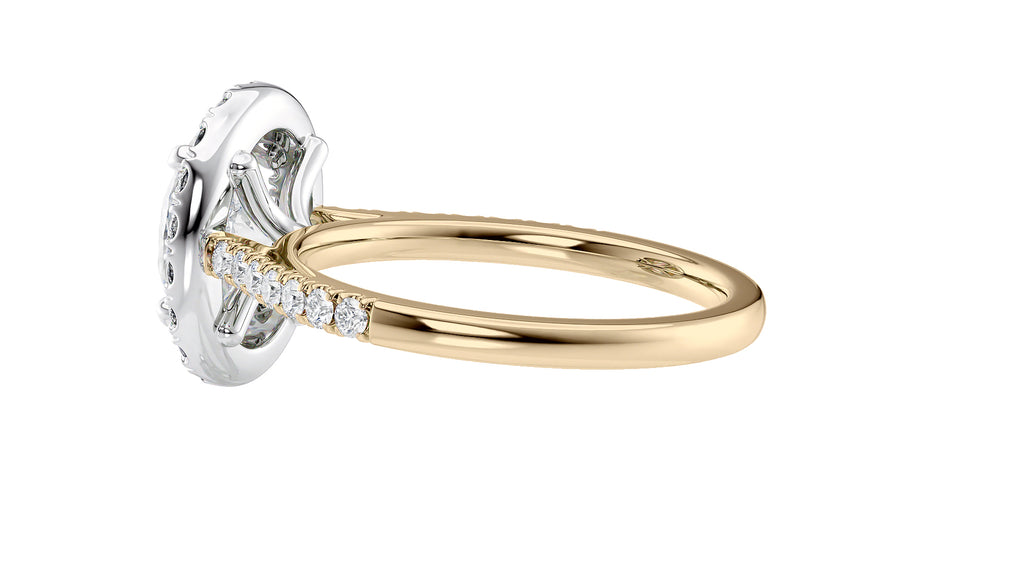 Oval Halo Classic Diamond Band Engagement Ring