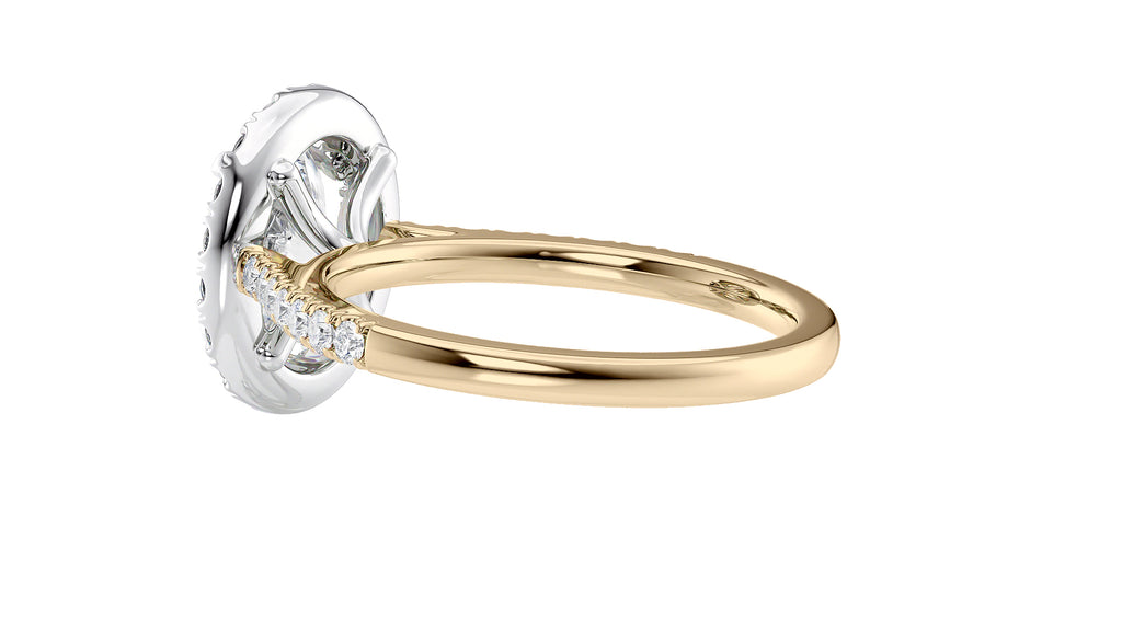 Oval Halo Classic Diamond Band Engagement Ring