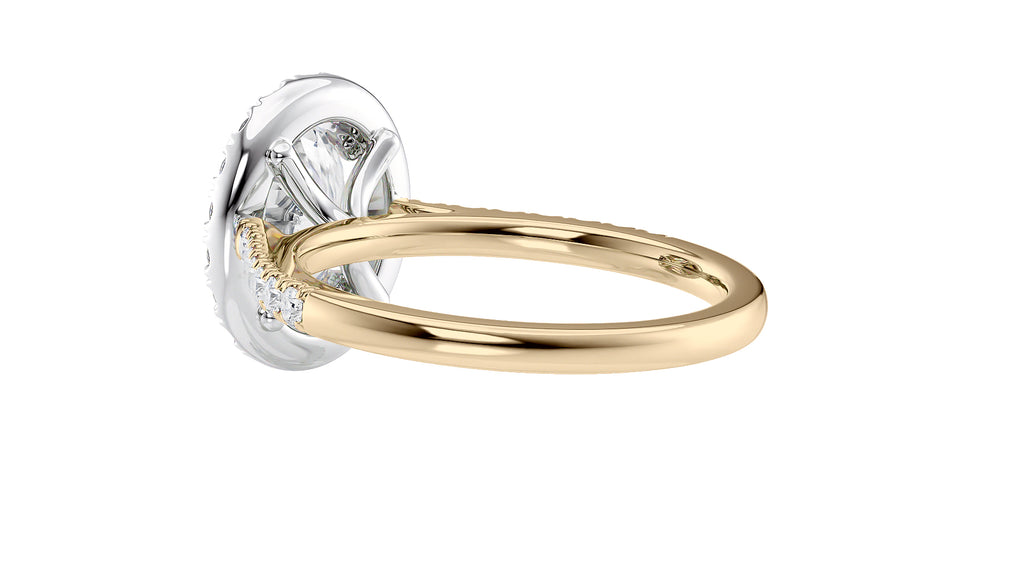 Oval Halo Classic Diamond Band Engagement Ring