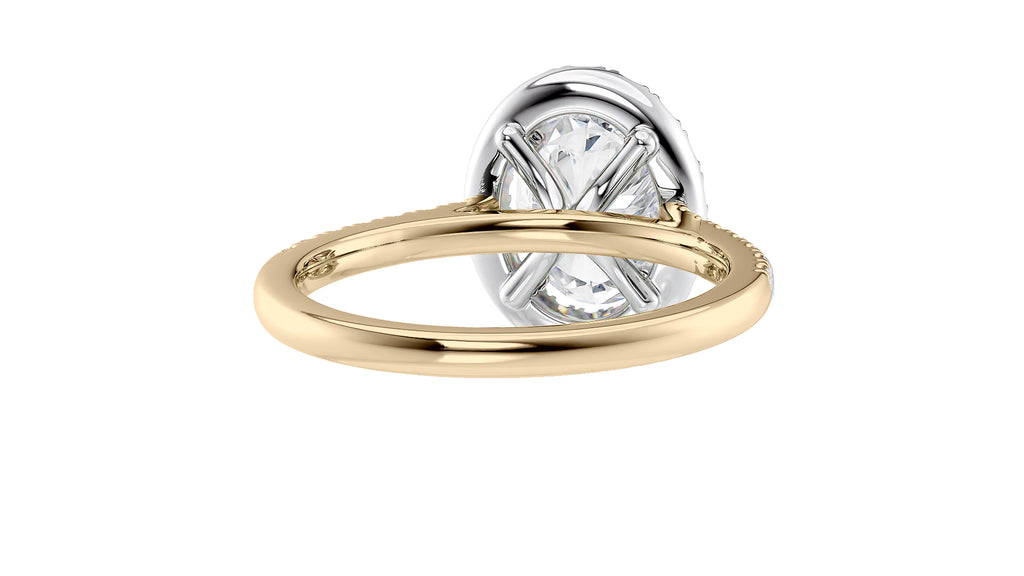 Oval Halo Classic Diamond Band Engagement Ring