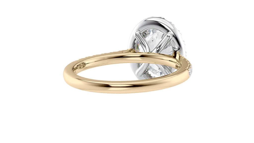 Oval Halo Classic Diamond Band Engagement Ring