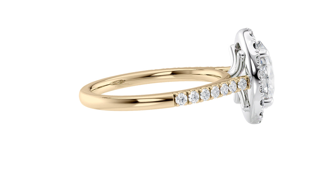 Oval Halo Classic Diamond Band Engagement Ring