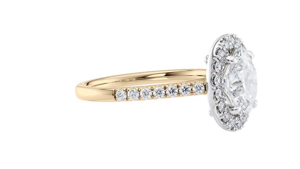 Oval Halo Classic Diamond Band Engagement Ring