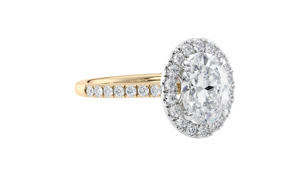 Oval Halo Classic Diamond Band Engagement Ring