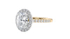 Oval Halo Classic Diamond Band Engagement Ring