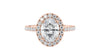 Oval Halo Classic Diamond Band Engagement Ring