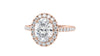 Oval Halo Classic Diamond Band Engagement Ring