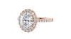 Oval Halo Classic Diamond Band Engagement Ring