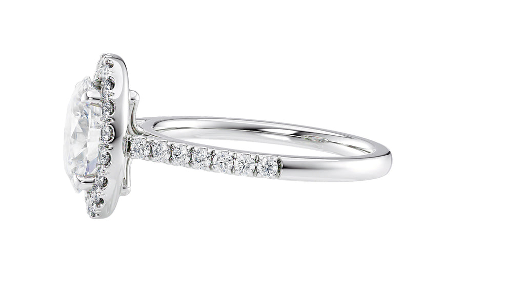 Oval Halo Classic Diamond Band Engagement Ring