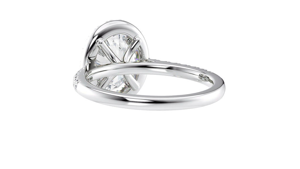Oval Halo Classic Diamond Band Engagement Ring
