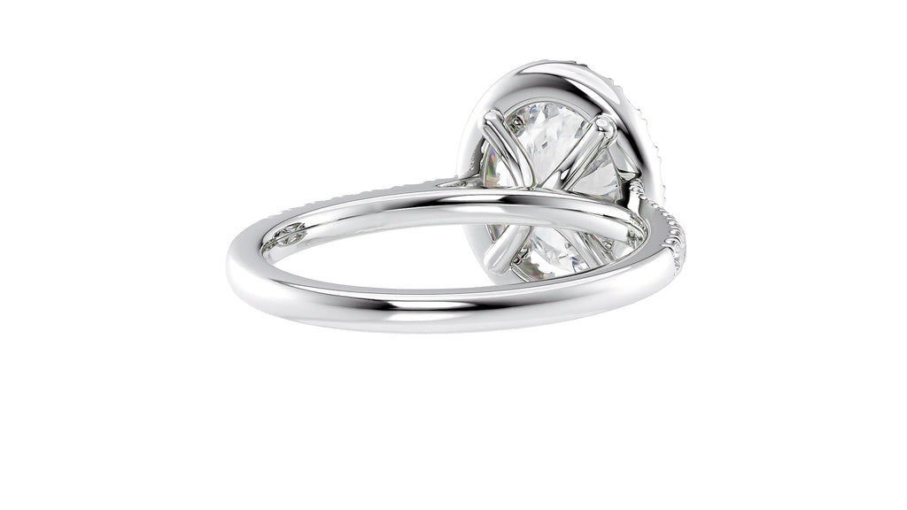 Oval Halo Classic Diamond Band Engagement Ring