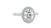 Oval Halo Classic Diamond Band Engagement Ring