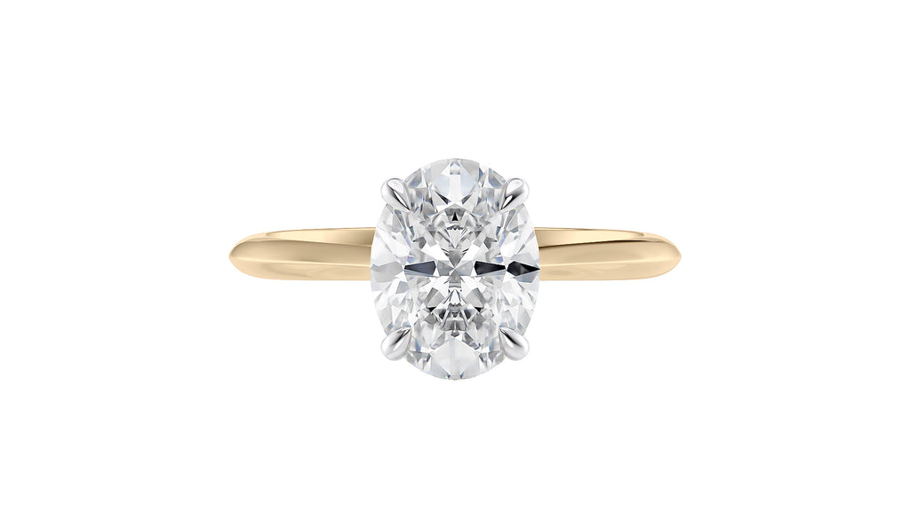 Oval Solitaire Hidden Halo Diamond Engagement Ring