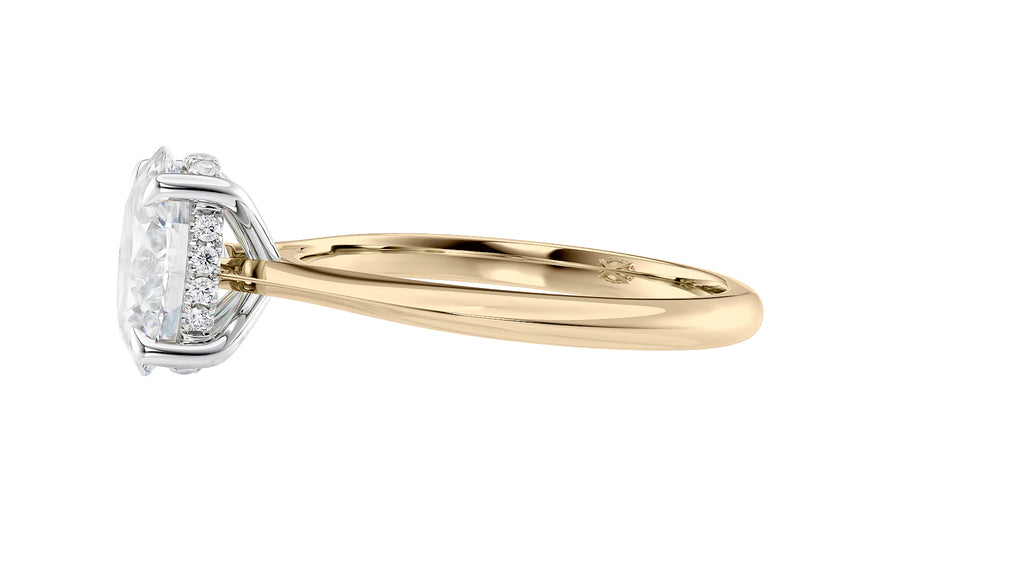 Oval Solitaire Hidden Halo Diamond Engagement Ring