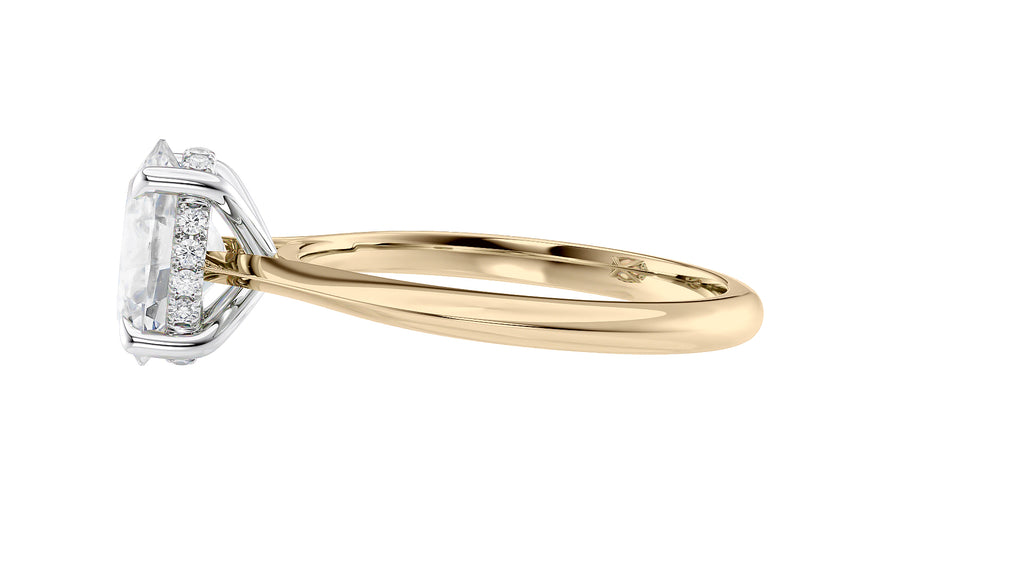 Oval Solitaire Hidden Halo Diamond Engagement Ring