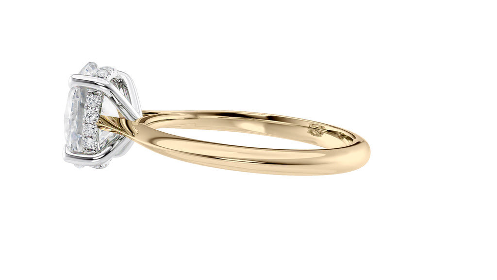 Oval Solitaire Hidden Halo Diamond Engagement Ring