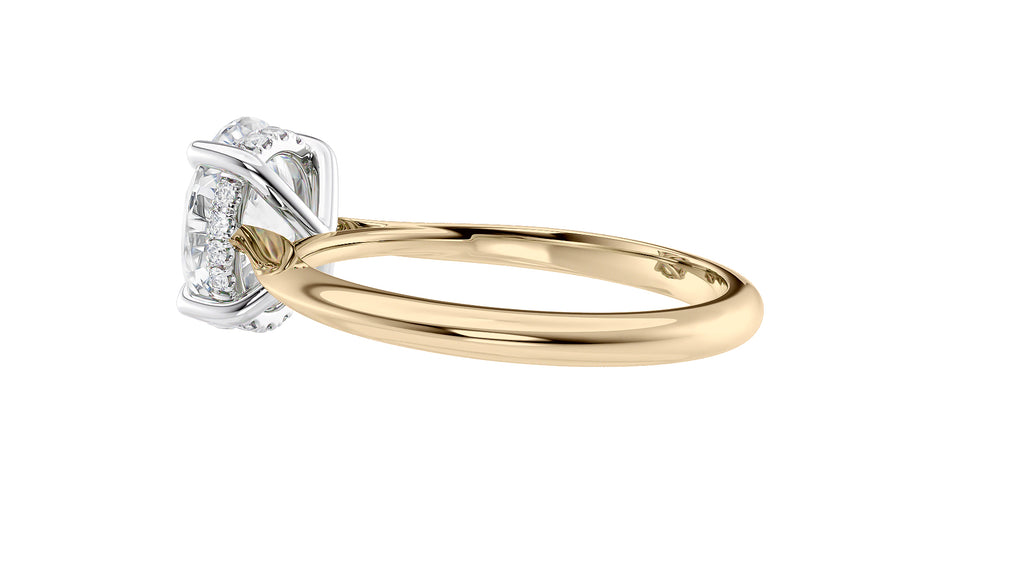 Oval Solitaire Hidden Halo Diamond Engagement Ring