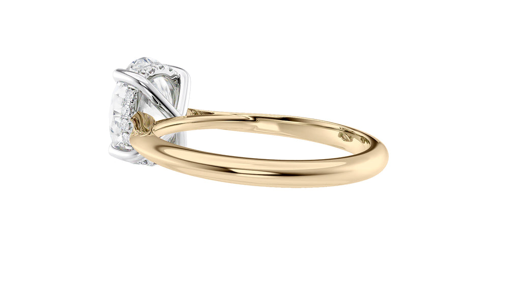 Oval Solitaire Hidden Halo Diamond Engagement Ring