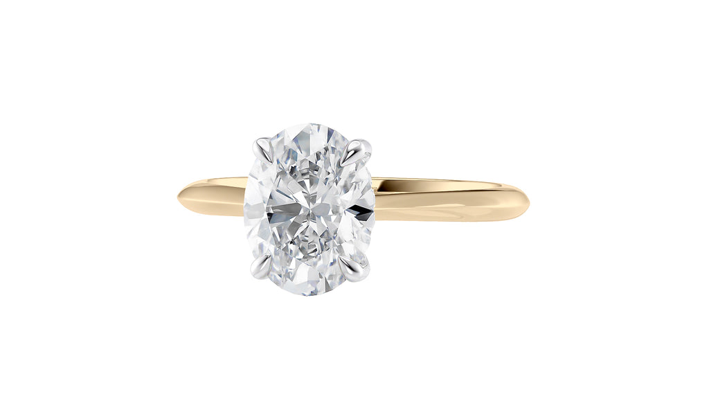 Oval Solitaire Hidden Halo Diamond Engagement Ring