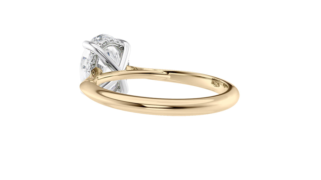 Oval Solitaire Hidden Halo Diamond Engagement Ring