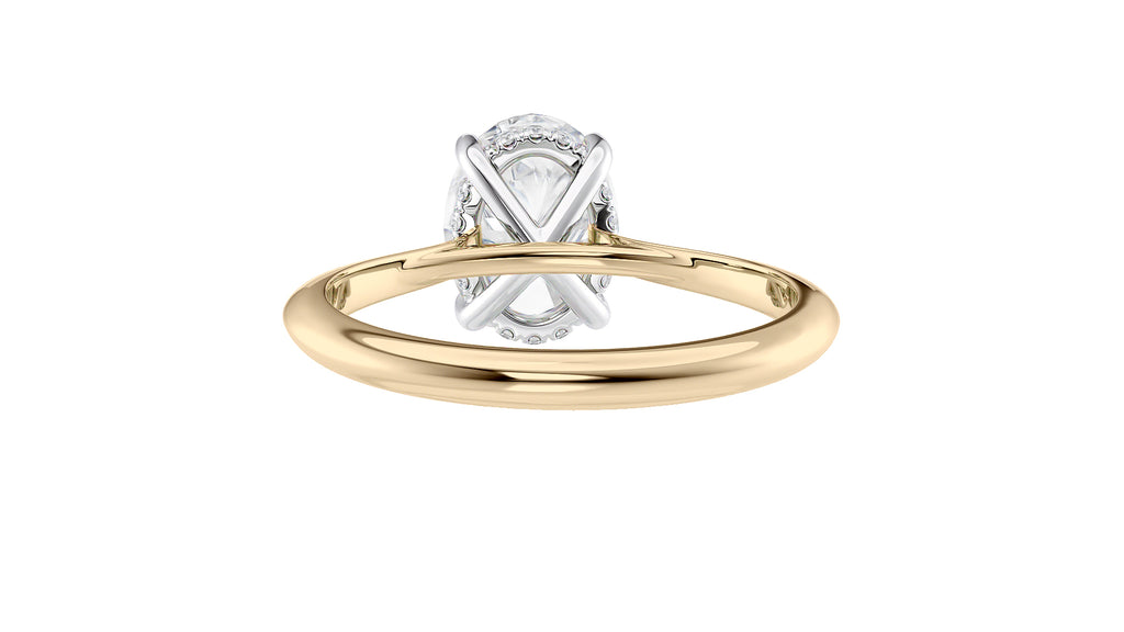 Oval Solitaire Hidden Halo Diamond Engagement Ring
