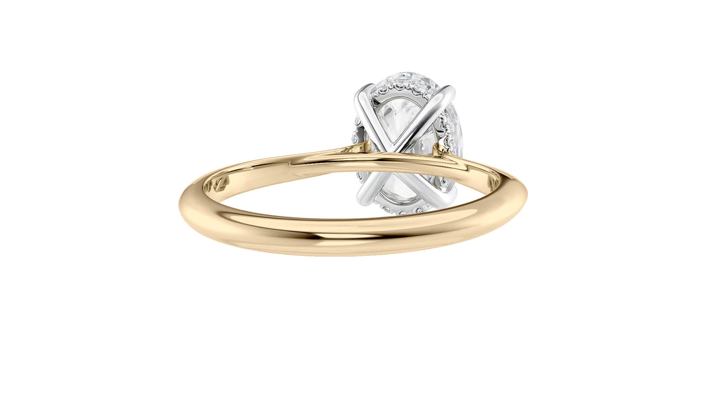 Oval Solitaire Hidden Halo Diamond Engagement Ring