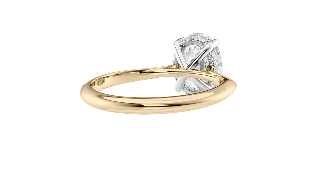 Oval Solitaire Hidden Halo Diamond Engagement Ring