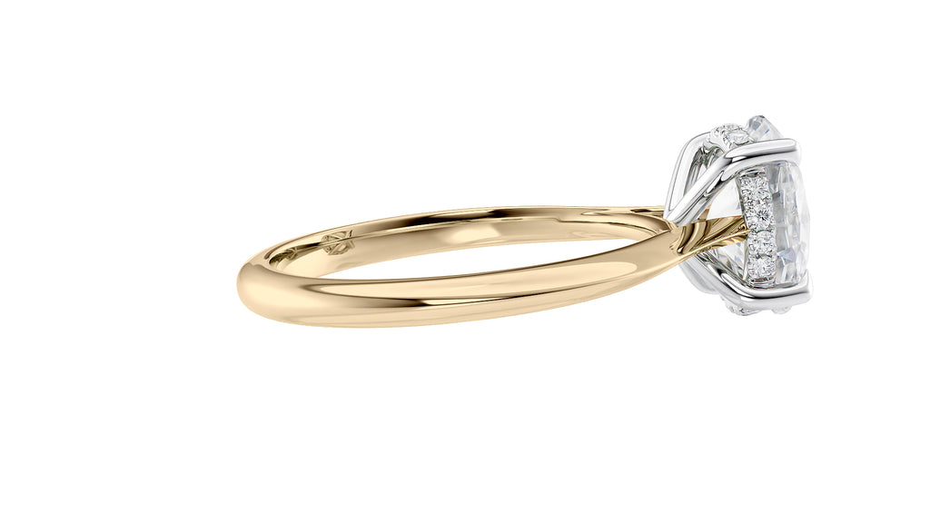 Oval Solitaire Hidden Halo Diamond Engagement Ring