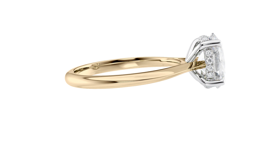 Oval Solitaire Hidden Halo Diamond Engagement Ring