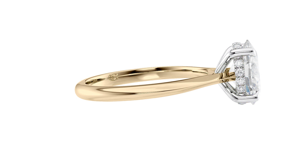 Oval Solitaire Hidden Halo Diamond Engagement Ring