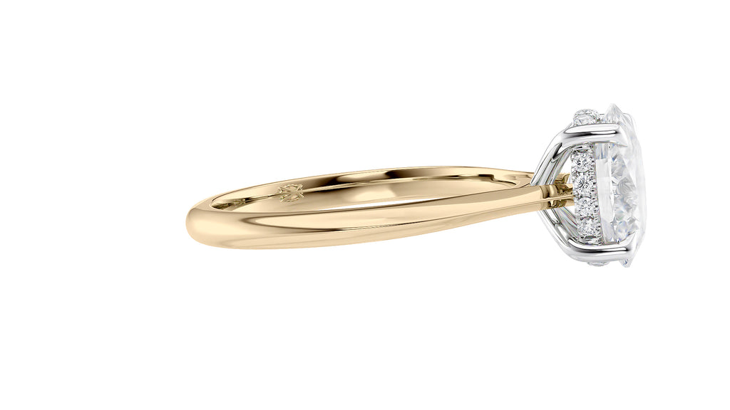 Oval Solitaire Hidden Halo Diamond Engagement Ring