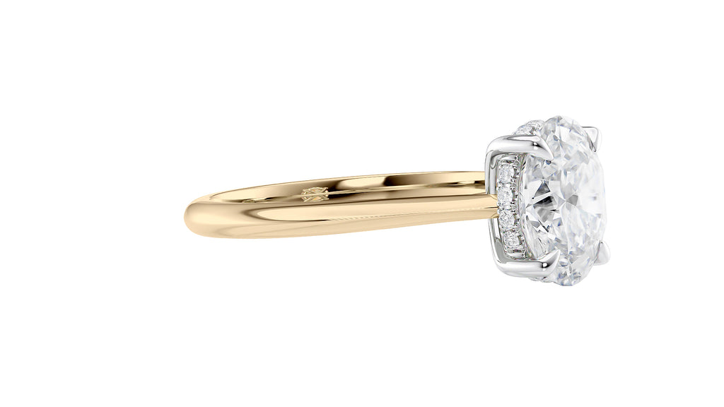 Oval Solitaire Hidden Halo Diamond Engagement Ring