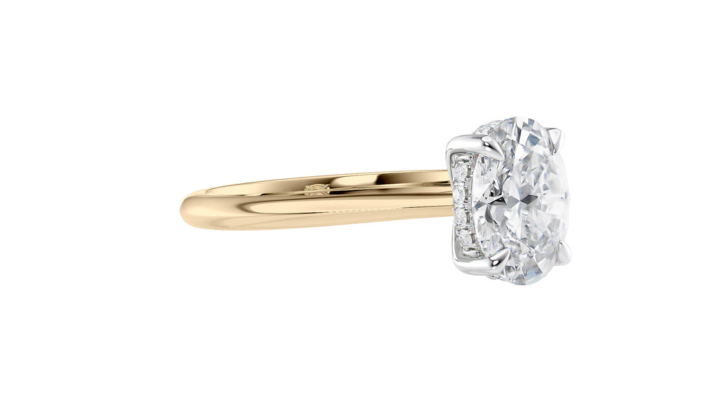 Oval Solitaire Hidden Halo Diamond Engagement Ring