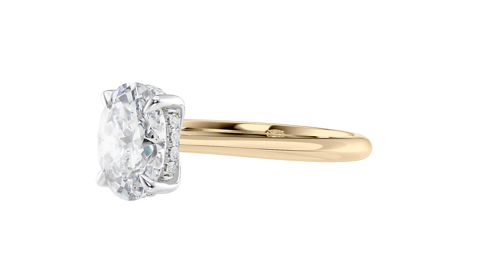 Oval Solitaire Hidden Halo Diamond Engagement Ring