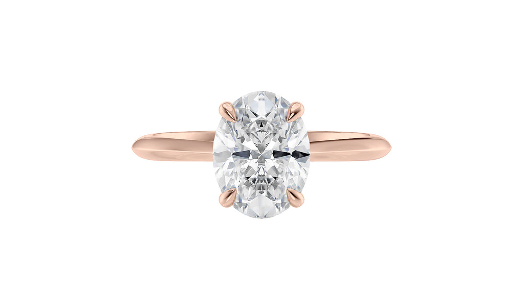 Oval Solitaire Hidden Halo Diamond Engagement Ring
