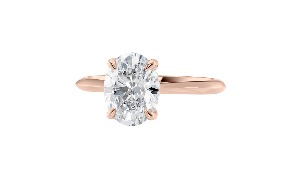 Oval Solitaire Hidden Halo Diamond Engagement Ring
