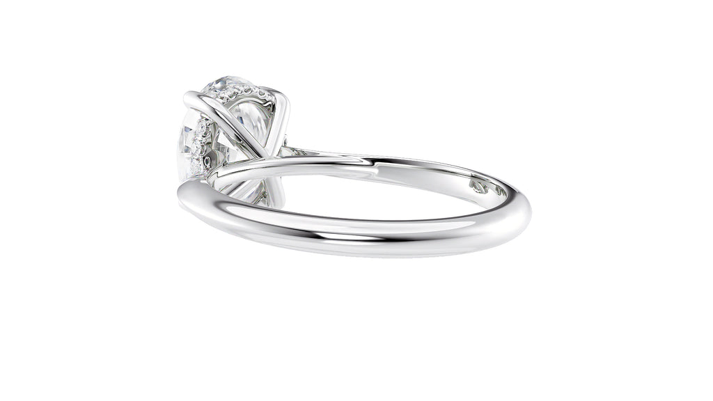 Oval Solitaire Hidden Halo Diamond Engagement Ring