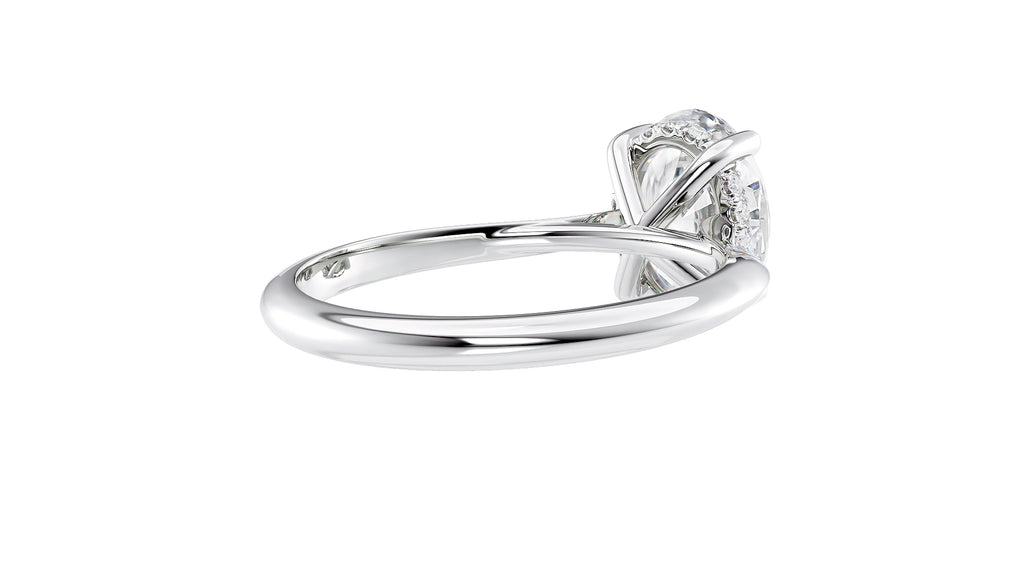 Oval Solitaire Hidden Halo Diamond Engagement Ring